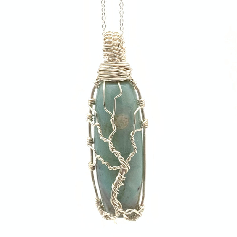 Blue Terra Agate/Silvertone
