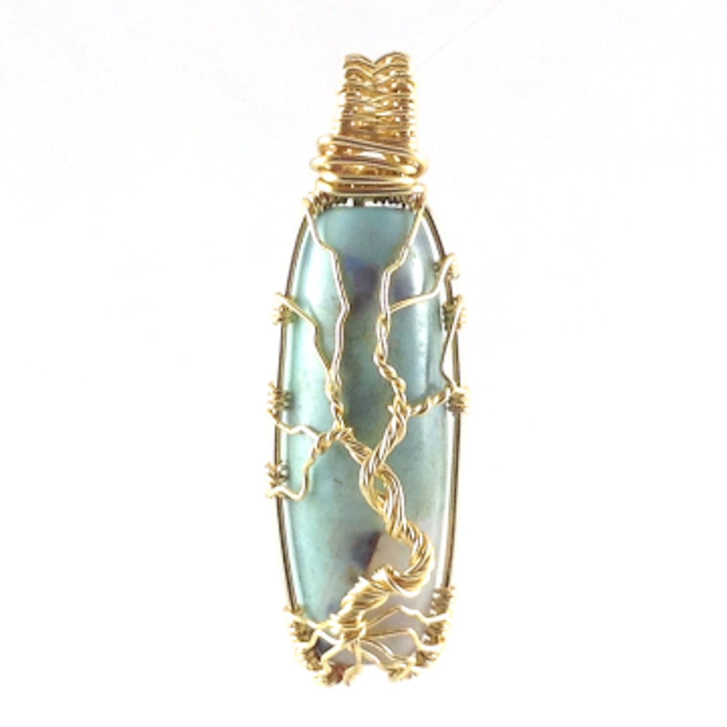 Blue Terra Agate/Goldtone