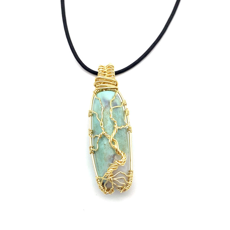 Blue Terra Agate/Goldtone