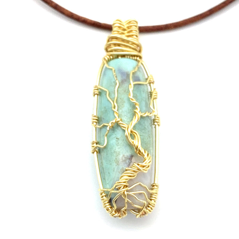 Blue Terra Agate/Goldtone