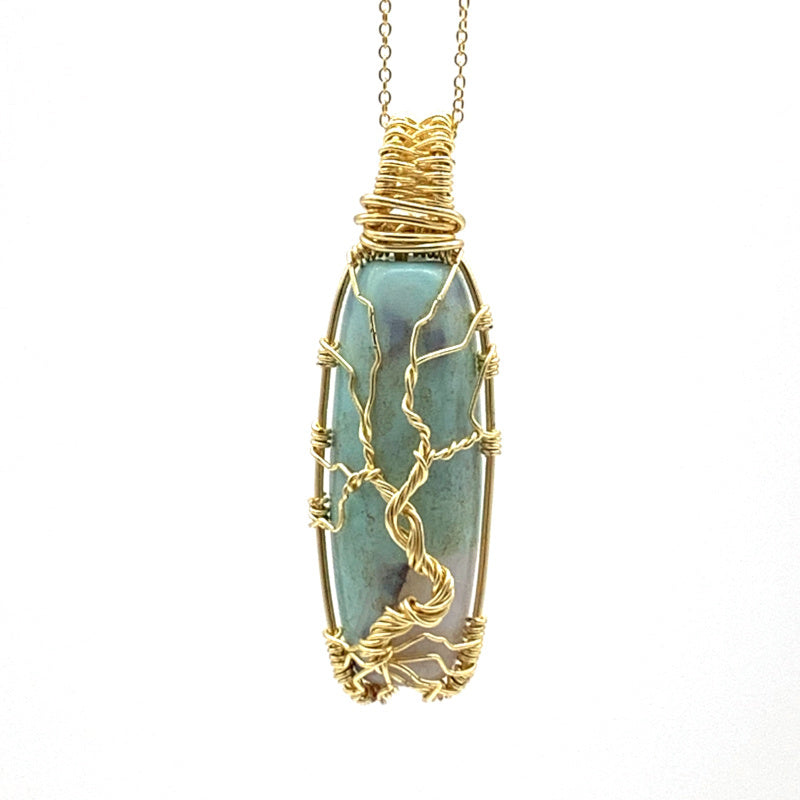 Blue Terra Agate/Goldtone