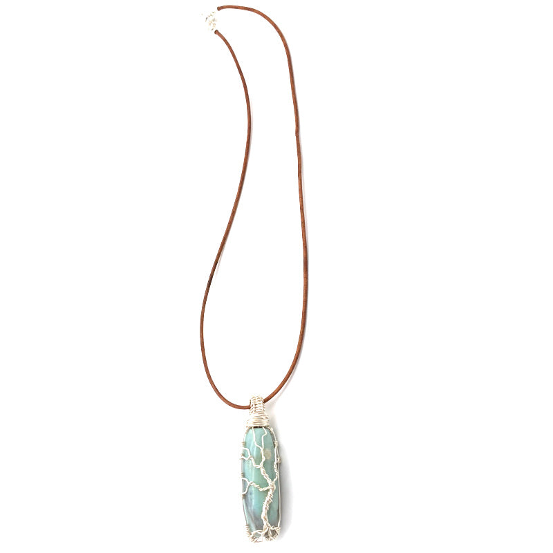 Blue Terra Agate/Silvertone