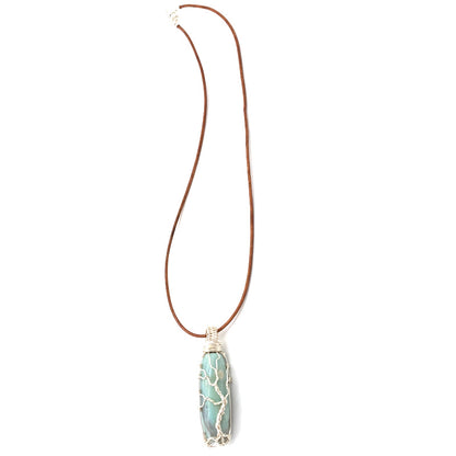 Blue Terra Agate/Silvertone