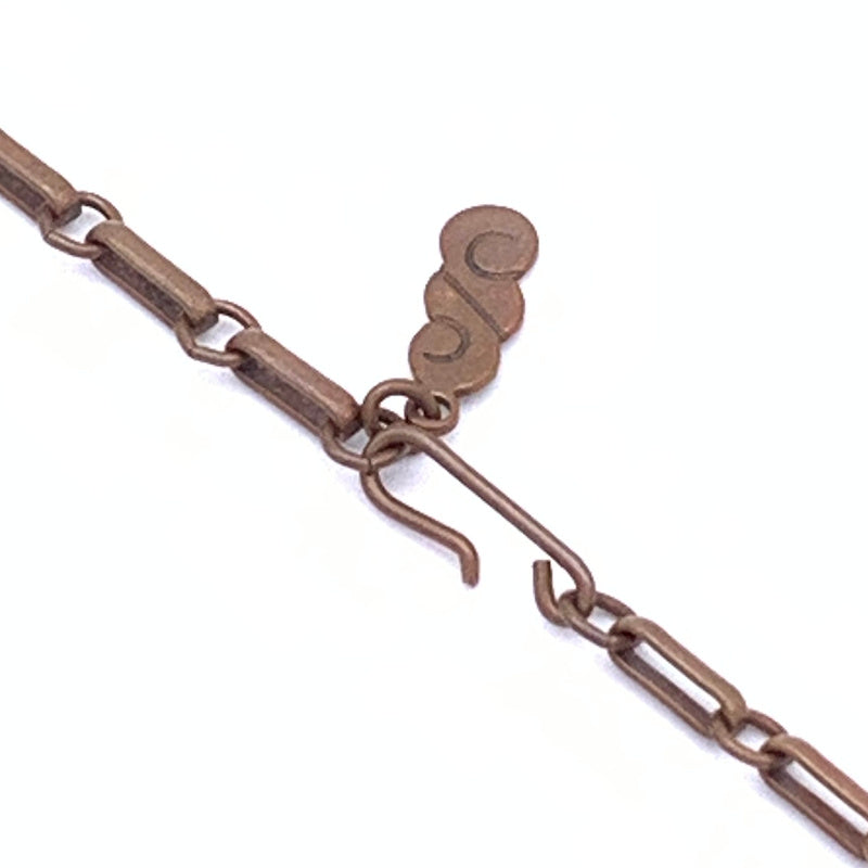 Vintage Copper Necklace/Bracelet Set, Mid-century Modernist, Circa 1950 - Close-up view of clasp and tag