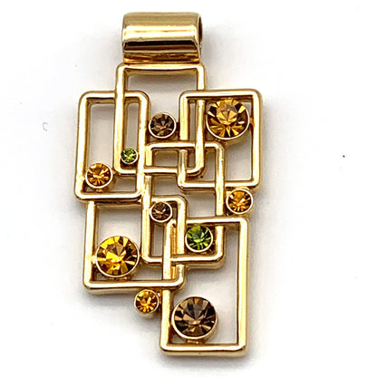 Vintage Lia Sophia Goldtone and Rhinestone Pendant